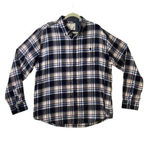 Original Weatherproof‎ Vintage Button Down Front Shirt Men XL Blue Cream Casual